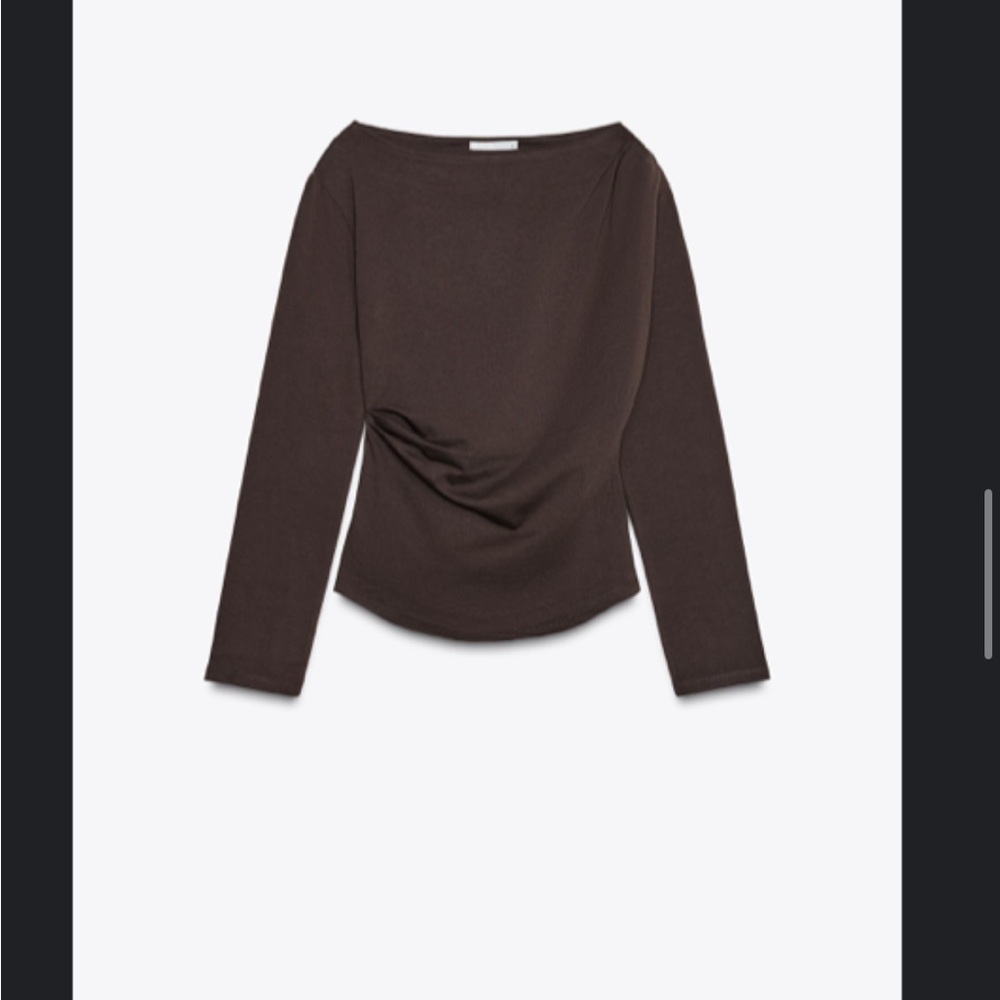 Zara Elegant Brown Long Sleeve Top